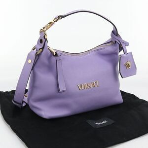 Gianni Versace Tag Nappa Hobo Bag 2WAY Crossbody Shoulder Bag Lambskin Women's